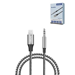 Onten USB-L to Aux Cable (GRAY) (6ft) (Only Ground Shipping)