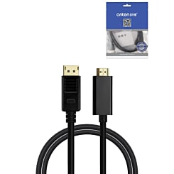 Onten Display Cable for DP Male to HDMI (BLACK) (6ft) (Only Ground Shipping)
