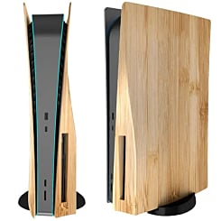 Faceplate Cover (WOODEN) (2 Piece Set) for PlayStation 5 Disc Edition (NO LOGO) (Only Ground Shipping)