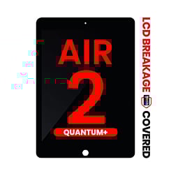 Quantum+ iPad Air 2 LCD Assembly (BLACK) (Sleep / Wake Sensor Flex Pre-Installed) (Exclusive LCD Breakage Warranty)