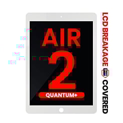 Quantum+ iPad Air 2 LCD Assembly (WHITE) (Sleep / Wake Sensor Flex Pre-Installed) (Exclusive LCD Breakage Warranty)