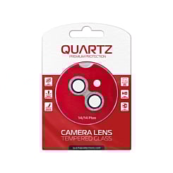 Buy the QUARTZ HD Tempered Glass with Glitter Diamond Camera Lens for iPhone 14 and 14 Plus Back Camera in white.