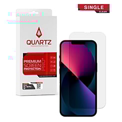 QUARTZ Clear Tempered Glass for iPhone 13 / 13 Pro / 14 / 16e (Single Pack)