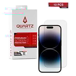 QUARTZ Clear Tempered Glass for iPhone 14 Pro Max (Pack of 10)