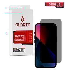 QUARTZ Privacy Tempered Glass for iPhone 13 / 13 Pro / 14 / 16e (Single Pack)