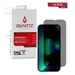 QUARTZ Privacy Tempered Glass for iPhone 13 Pro Max / 14 Plus (Pack of 10)