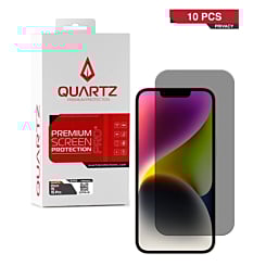 QUARTZ Privacy Tempered Glass for iPhone 15 / 15 Pro (Pack of 10)