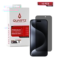 Buy the QUARTZ Privacy Tempered Glass for iPhone 16, pack of 10.