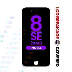 Shop the black LCD assembly with steel plate for iPhone 8 and SE 2020 – aftermarket Incell QV7, exclusive LCD breakage.