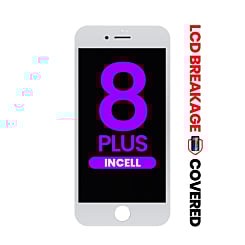 LCD Assembly with Steel Plate for iPhone 8 Plus (White) (Aftermarket Incell / QV7) (Exclusive LCD Breakage)