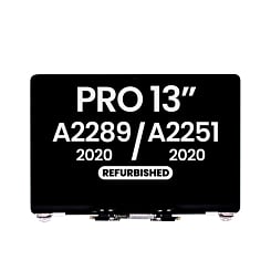 LCD Assembly (SILVER) (Refurbished) for MacBook Pro 13" (A2289 / A2251 / Mid 2020)