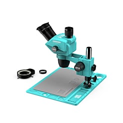 RF4 RF6565 Pro 6.5-65X Synchronous Zoom Trinocular Stereo Microscope with RF-D2 Aluminum Alloy Base (Only Ground Shipping)