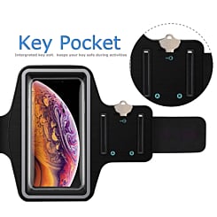 ROMIX Water Resistant Sports Armband with Key Holder for 5.5 Inch Smartphones (BLACK) (Only Ground Shipping)