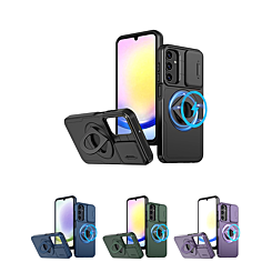 Ring Stand Case & Camera Lens Sliding Cover for Galaxy S23 (Only Ground Shipping)