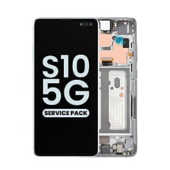 Purchase the OLED assembly with frame for the Galaxy S10 5G G977 in Crown Silver, Service Pack.