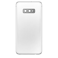 Order the back glass with camera lens and adhesive for Galaxy S10E in Ceramic White, no logo.
