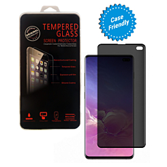 Stock up on the privacy tempered glass for Galaxy S10 Plus, case-friendly with 3D curved edges, anti-spy, 1 piece.