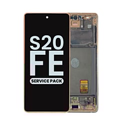 Stock up on the OLED Assembly with Frame for Galaxy S20 FE G780 in Cloud Orange, Service Pack.