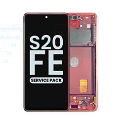 Order the OLED Assembly with Frame for Galaxy S20 FE G780 in Cloud Red, Service Pack.