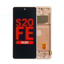Grab wholesale deals on the OLED Assembly with Frame for Galaxy S20 FE G780 in Cloud Orange, Aftermarket OLED.