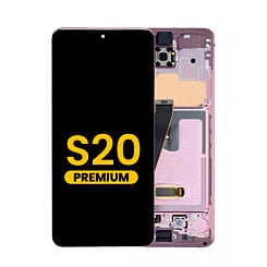 Buy the OLED assembly with frame for the Galaxy S20 G980 and G981, not compatible with Verizon, in Cloud Pink, Premium.
