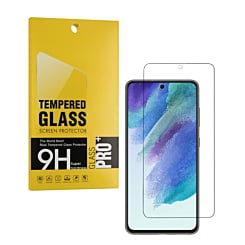 Shop the Clear Tempered Glass for Galaxy S21 FE, case-friendly, 2.5D, 1 piece.