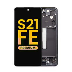 Purchase the OLED Assembly with Frame for Galaxy S21 FE G990 in Graphite, Premium.