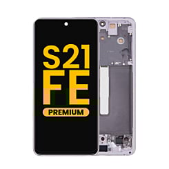Grab wholesale deals on the OLED Assembly with Frame for Galaxy S21 FE G990 in Lavender, Premium.