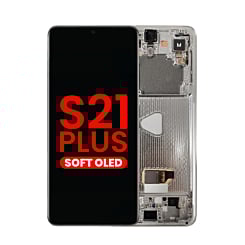 Order the OLED Assembly with Frame for Galaxy S21 Plus 5G G996 in Phantom Silver, Aftermarket OLED.