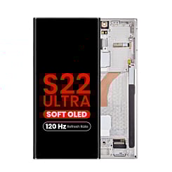 OLED Assembly with Frame for Galaxy S22 Ultra (S908) (PHANTOM WHITE) (Aftermarket Pro Soft Oled / 120HZ)