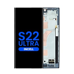 Order the LCD Assembly with Frame for the Galaxy S22 Ultra S908 in Phantom Black, aftermarket Incell, does not support fingerprint.
