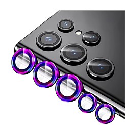 Stock up on the metal ring with HD tempered glass for Galaxy S23 Ultra in colorful designs.