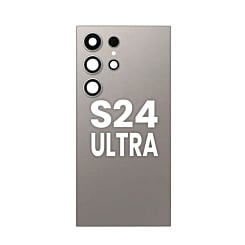 Purchase the Back Glass with Camera Lens and Adhesive for Galaxy S24 Ultra in titanium gray.
