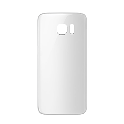 Purchase the white back glass with camera lens and adhesive for Galaxy S7, no logo.