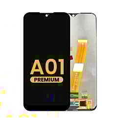 Order the premium LCD assembly without frame for Galaxy A01 A015 2020, wide FPC connector, 142.5mm.