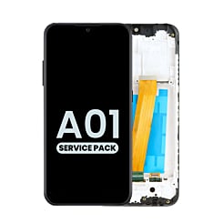 Purchase the LCD Assembly with Frame for the Galaxy A01 A015F DS 2020, Wide FPC Connector, Service Pack.
