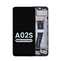 Stock up on the LCD Assembly with Frame, Service Pack, for Galaxy A02s A025F 2020 or F02s E025F 2020.