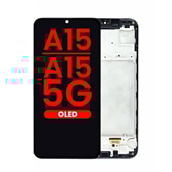 Stock up on the OLED Assembly with Frame for Galaxy A15 4G A155 2023 and A15 5G A156 2023 6.36 Inch Aftermarket OLED.
