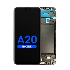Shop the LCD Assembly with Frame for Galaxy A20 A205U 2019 Aftermarket Incell.
