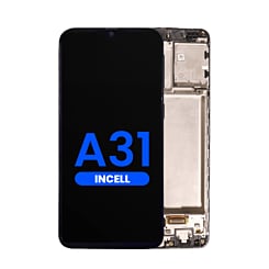 Order the LCD Assembly with Frame for Galaxy A31 A315 2020, without a fingerprint sensor, aftermarket incell.
