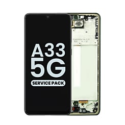 Buy the OLED Assembly with Frame for Galaxy A33 5G A336 2022 in Awesome Black, Service Pack.
