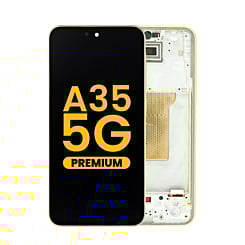 Grab wholesale deals on the OLED Assembly with Frame for Galaxy A35 5G A356 2024 in Lemon, Premium.