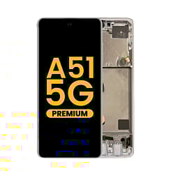 Grab the wholesale deals on the OLED Assembly with Frame in Prism Cube White, Premium, for Galaxy A51 5G, model A516 from 2020 – Non-Verizon.
