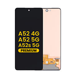 Purchase the OLED Assembly, Premium, without Frame, for Galaxy A52 4G model A525 from 2021, A52 5G model A526 from 2021, and A52s 5G model A528 from 2021.