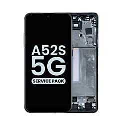 Buy the OLED Assembly with Frame for Galaxy A52s 5G, model A528 from 2021, in Awesome Black – Service Pack.