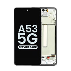 Buy the OLED assembly with frame for the Galaxy A53 5G 2022 in Awesome Black, service pack.