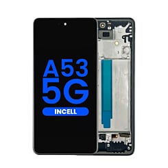 Shop the LCD Assembly with Frame for Galaxy A53 5G, model A536 from 2022, 6.46 inches, without Fingerprint Sensor, in Awesome Black – Aftermarket Incell.