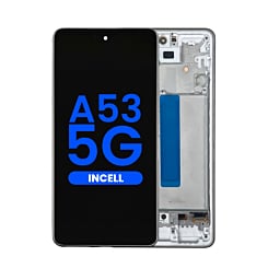 Order the LCD Assembly in Awesome White, Aftermarket Incell, with Frame for Galaxy A53 5G, model A536 from 2022, 6.46 inches, without Fingerprint Sensor.