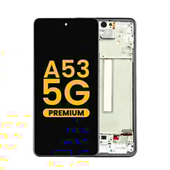 Grab the wholesale deals on the OLED Assembly with Frame for Galaxy A53 5G, model A536 from 2022, in Awesome Black – Premium.