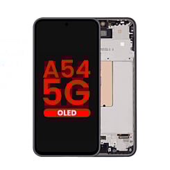 Purchase the OLED assembly with frame for the Galaxy A54 5G 2023 in Awesome Graphite, aftermarket OLED.